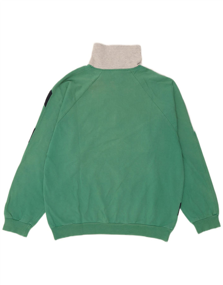 Campagnolo Herren-Sweatshirt mit Reißverschluss am Hals, Mittelgrün, Farbblock