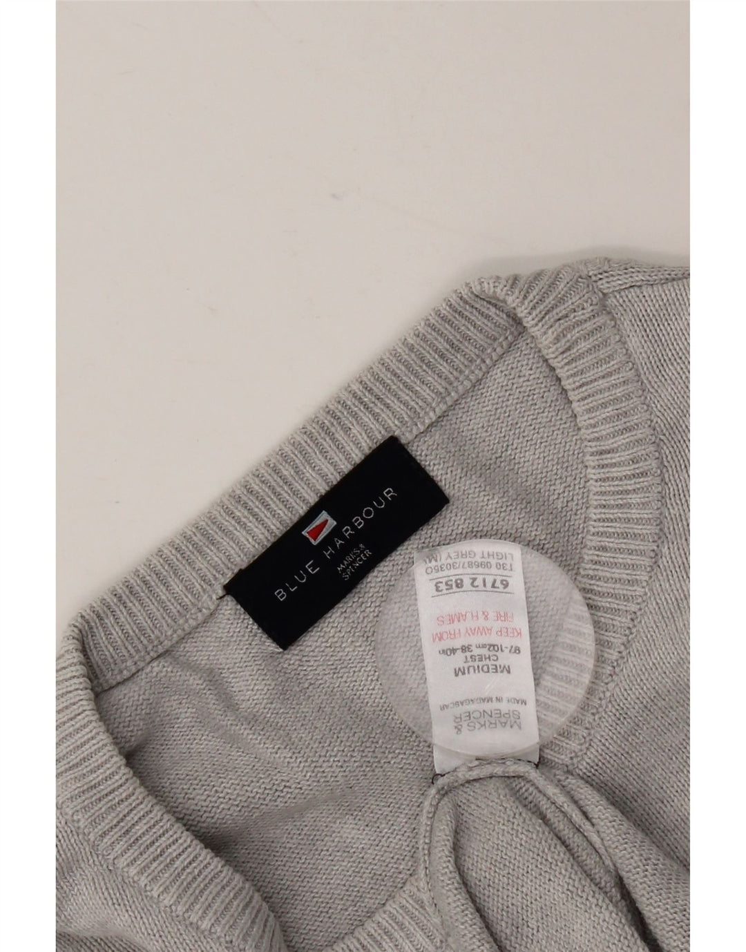 Marks & Spencer Herren-Pullover mit Rundhalsausschnitt, UK 38/40, Mittelgrau