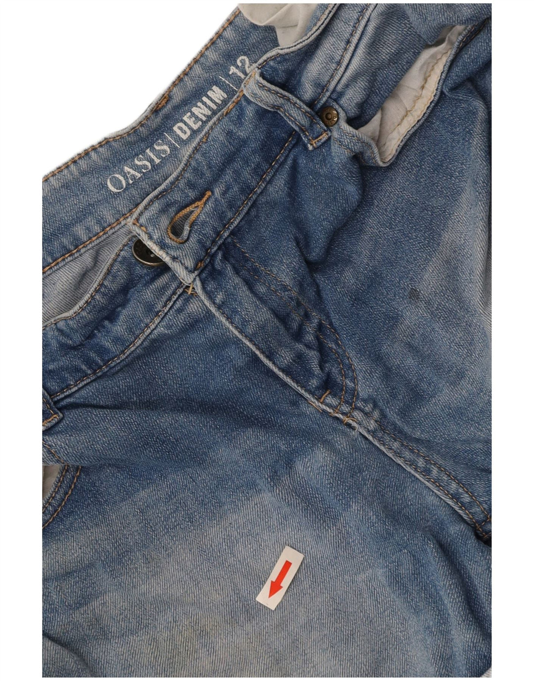OASIS Damen Jeansshorts UK 12 Medium W32 Blaue Baumwolle
