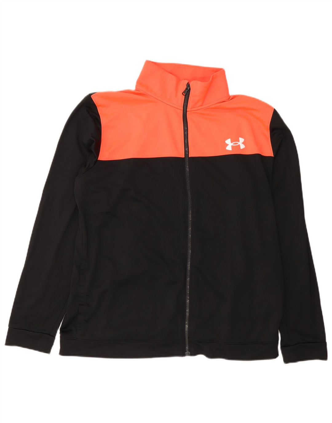 Under Armour Herren-Trainingsanzug-Top-Jacke XL, schwarzes Farbblock-Polyester