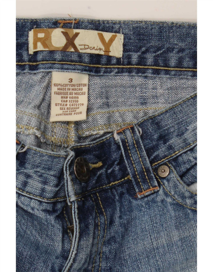 Roxy Damen-Jeans mit niedriger Taille, Distressed Straight, US 3, S, W29, L27, Blau