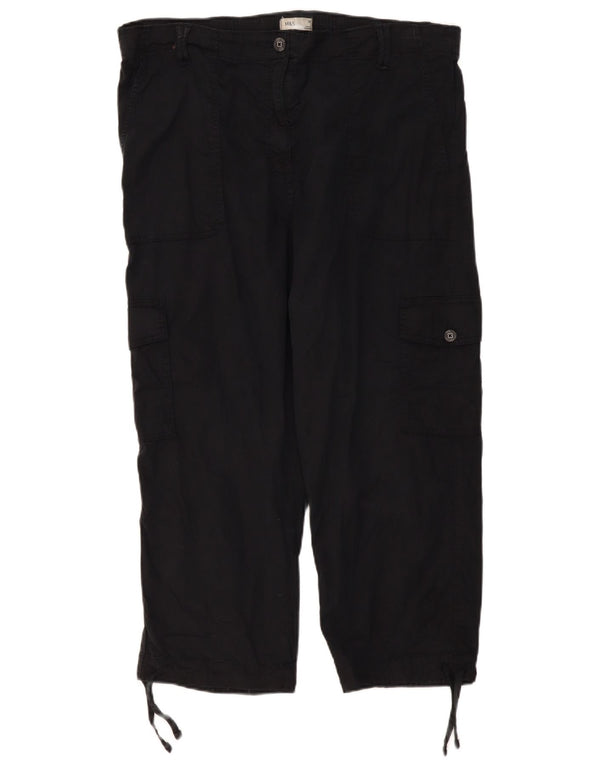 Marks & Spencer Damen Cargo-Caprihose UK 20 2XL W40 L23 Schwarzes Lyocell