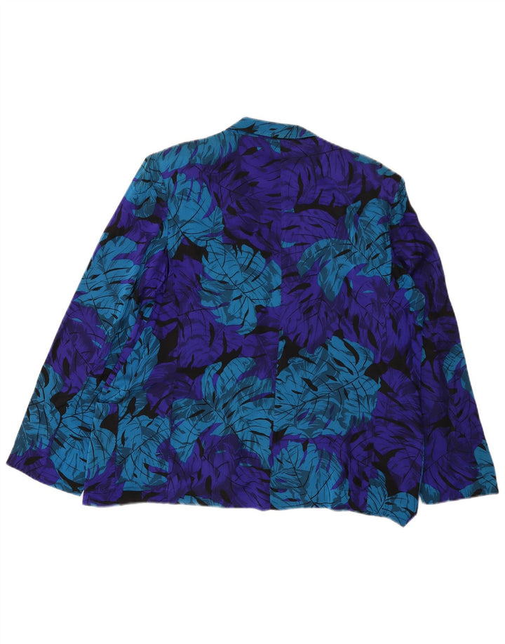 Offene Blazerjacke für Damen von Rosanna Manzoni IT 44 Mittelblau geblümt