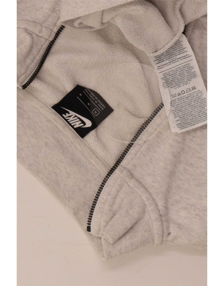 Nike Damen-Sweatshirt, übergroß, kurz geschnitten, mit Reißverschluss, UK 14, Mittelgrau