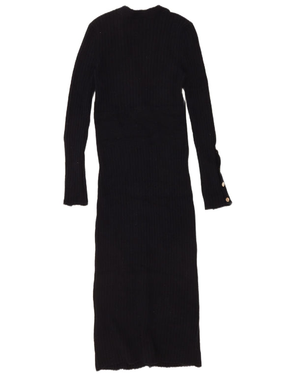 Zara Damen Pulloverkleid UK 10 Small Marineblaue Baumwolle