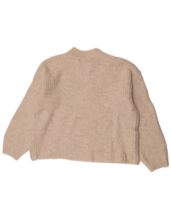 Marks & Spencer Damen-Pullover mit Rundhalsausschnitt, UK 14, Mittelbeige, Acryl