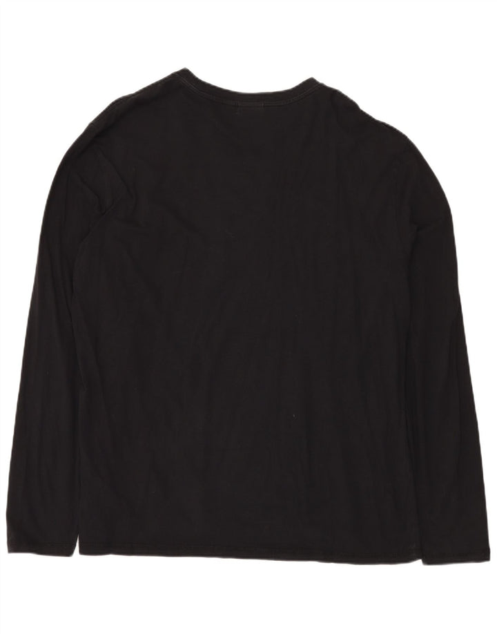 NAPAPIJRI Herren Grafik-Top Langarm 3XL Schwarz Baumwolle