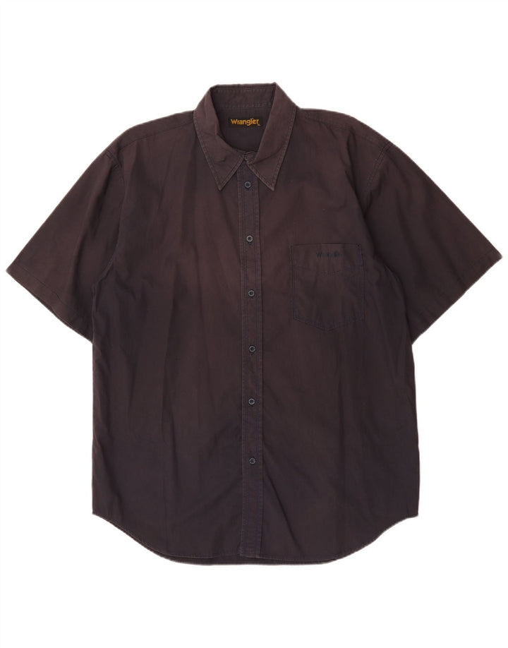 Wrangler Herren Kurzarmhemd XL Braun Baumwolle