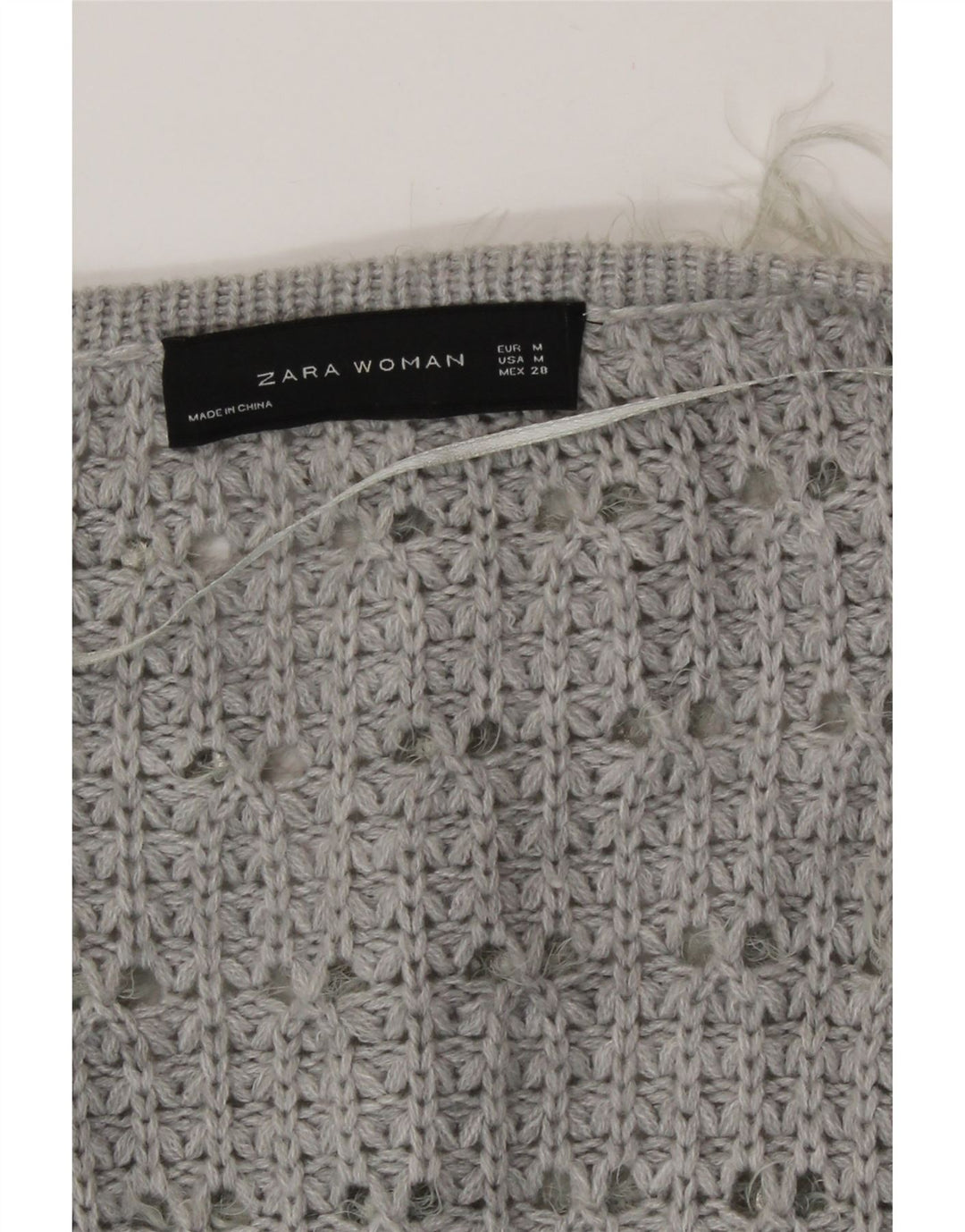 Übergroßer Damen-Pullover mit V-Ausschnitt von Zara, Gr. 14, Mittelschwarz, Farbblock