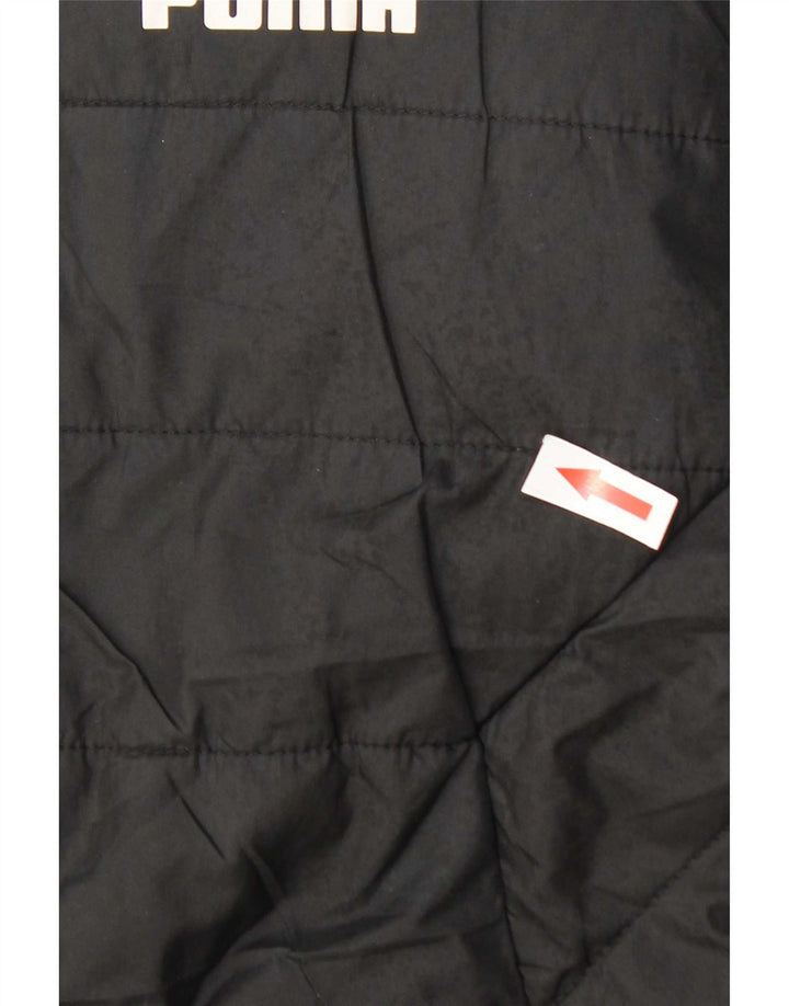 Puma Jungen Kapuzenjacke, gepolstert, 11–12 Jahre, schwarzes Polyester