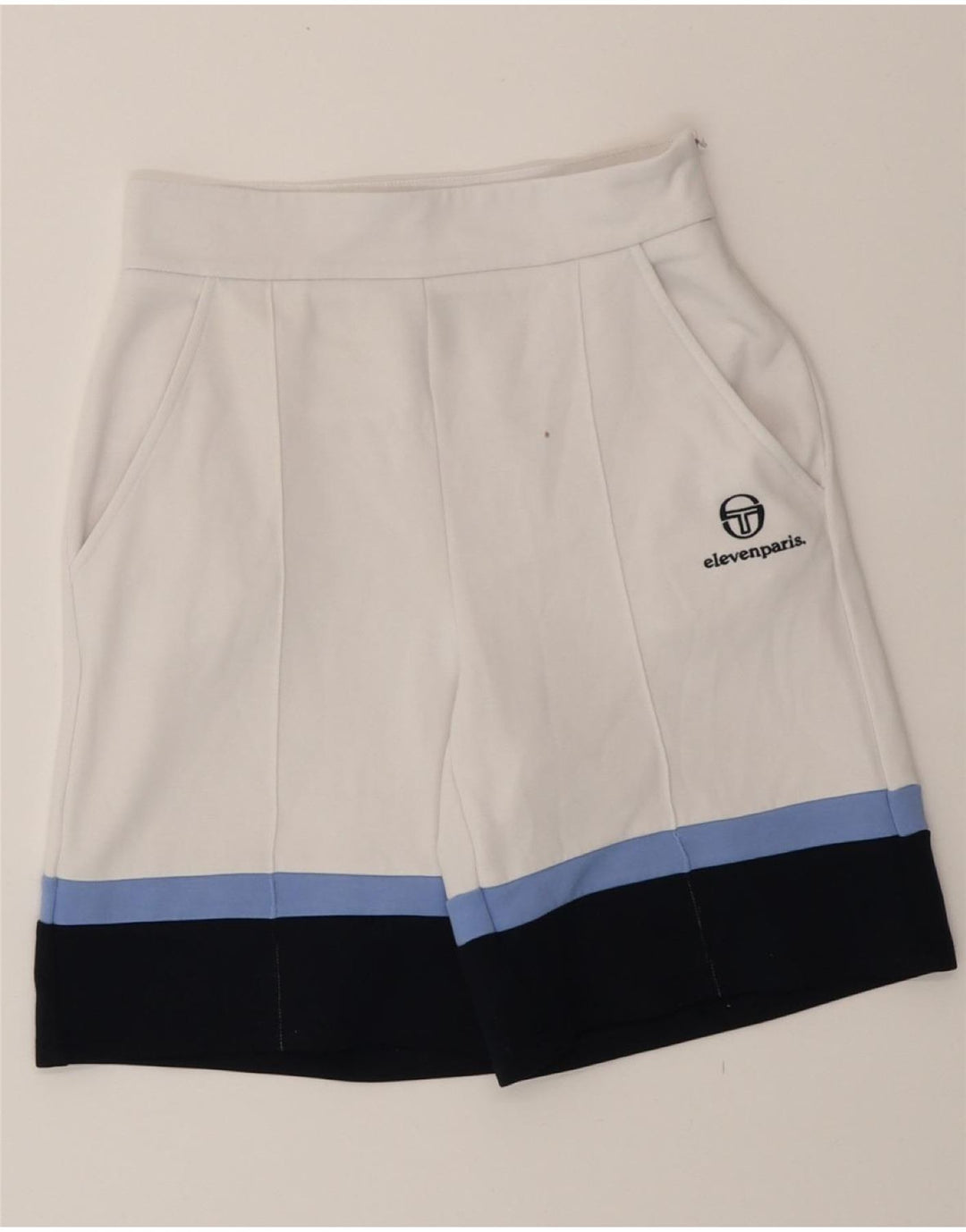 SERGIO TACCHINI Womens Casual Shorts Small W26 White Colourblock Vintage Sergio Tacchini and Second-Hand Sergio Tacchini from Messina Hembry 