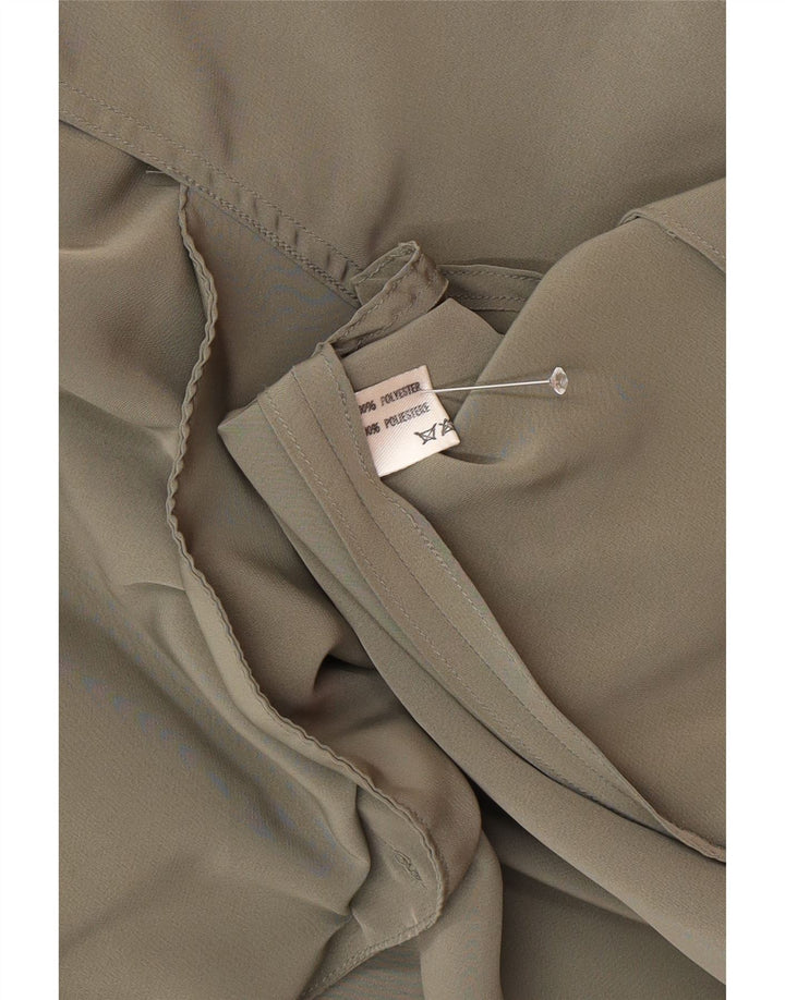 Vintage Damen Loose Fit Overcoat UK 20 2XL Grün Polyester