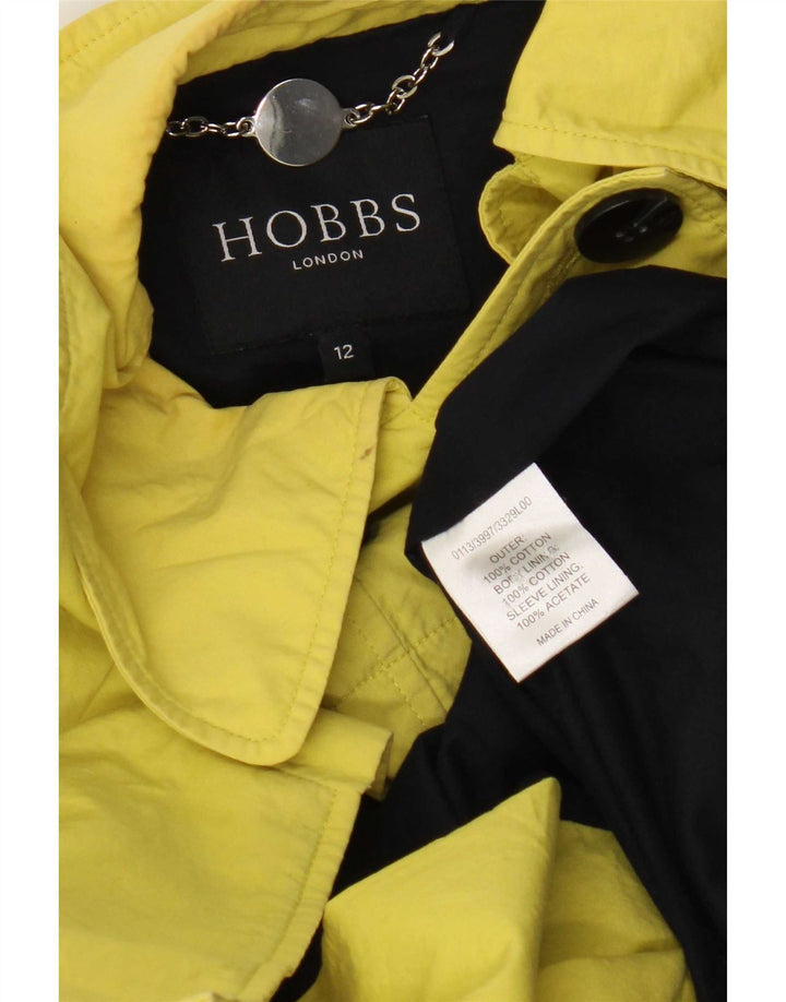 Hobbs Damen Pea Coat UK 12 Mittelgelbe Baumwolle