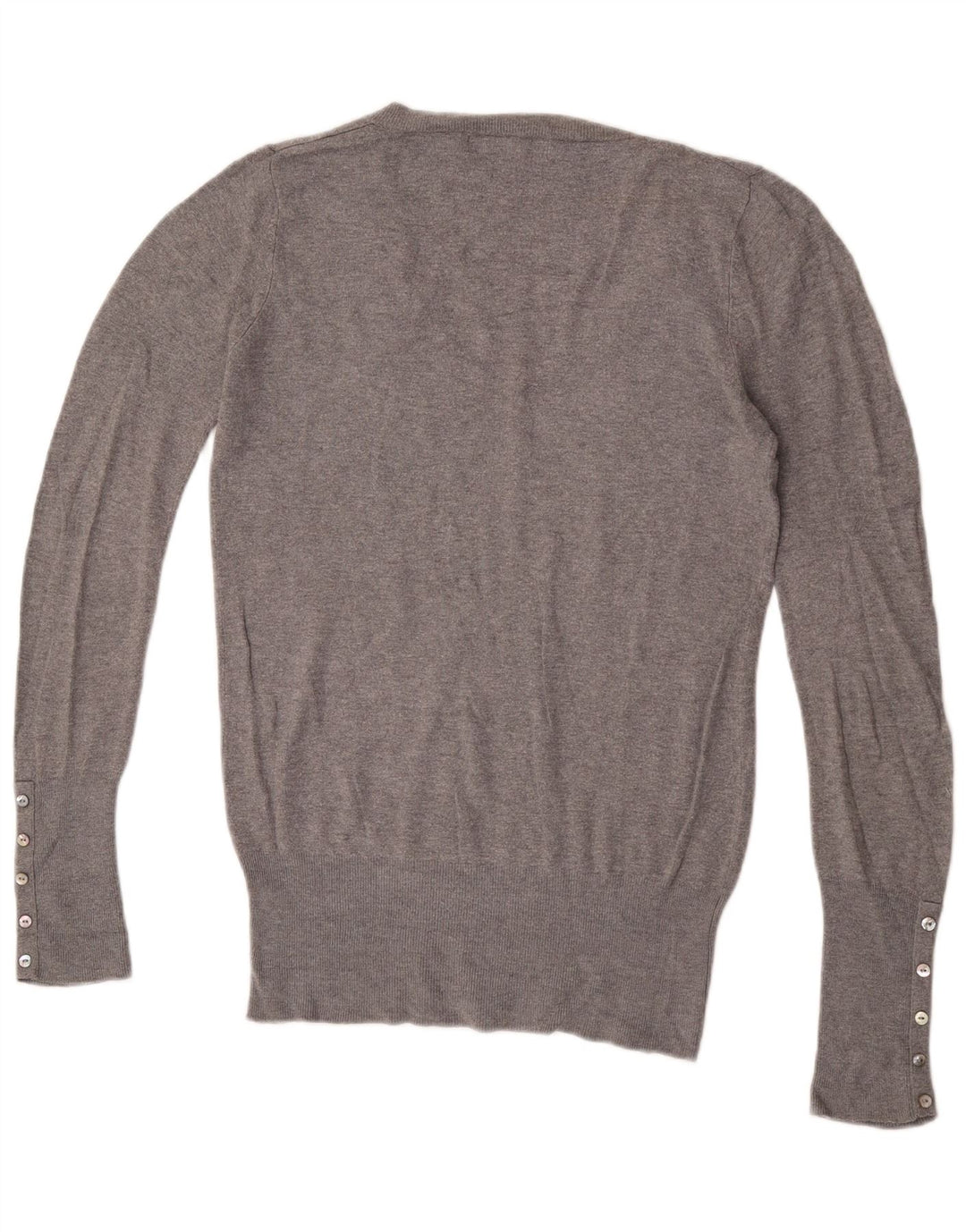 Zara Herren-Pullover mit V-Ausschnitt, groß, grau gefleckter Viskose