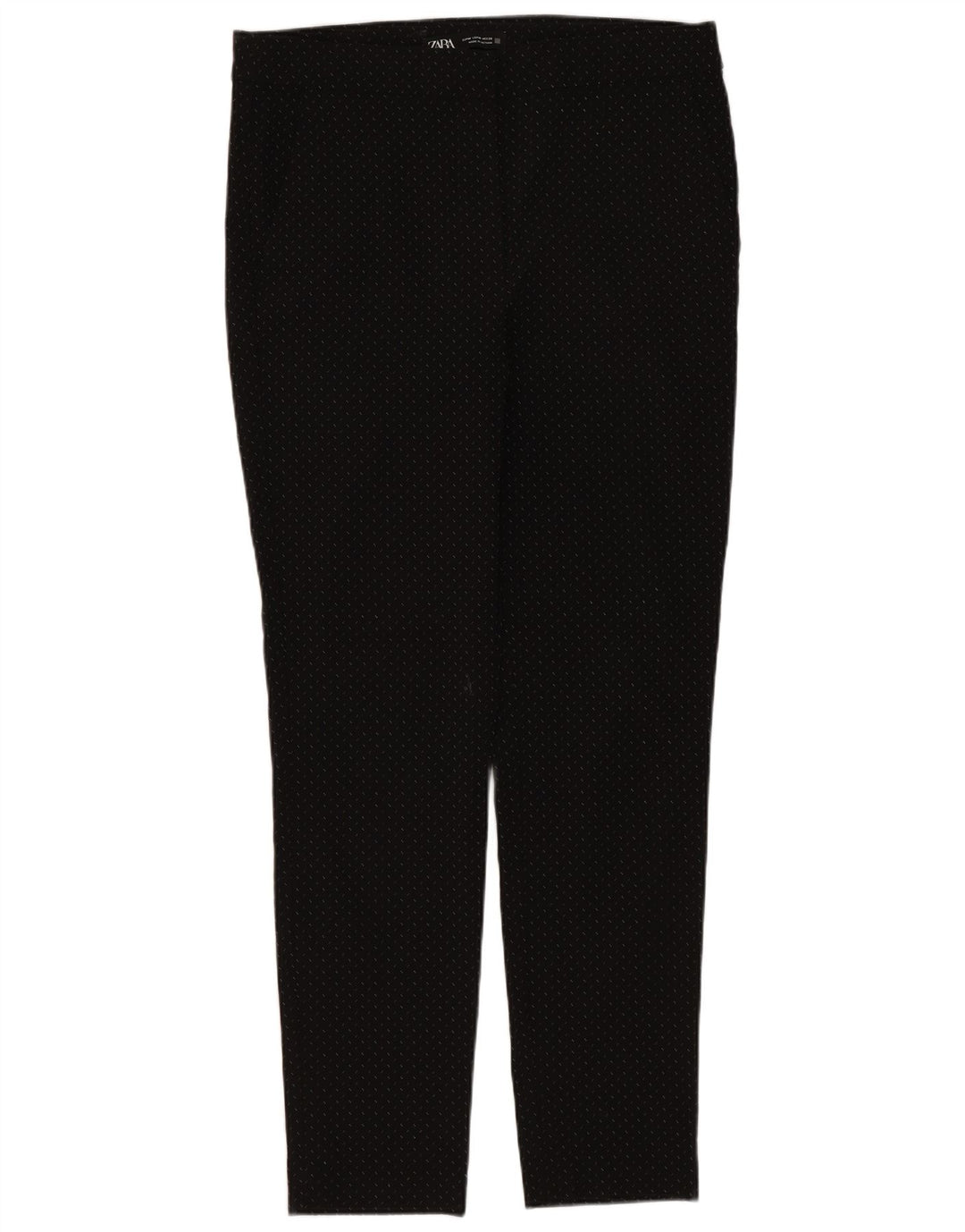 Zara Slim Chino-Hose für Damen, mittelgroß, W28, L27, schwarz gefleckte Viskose