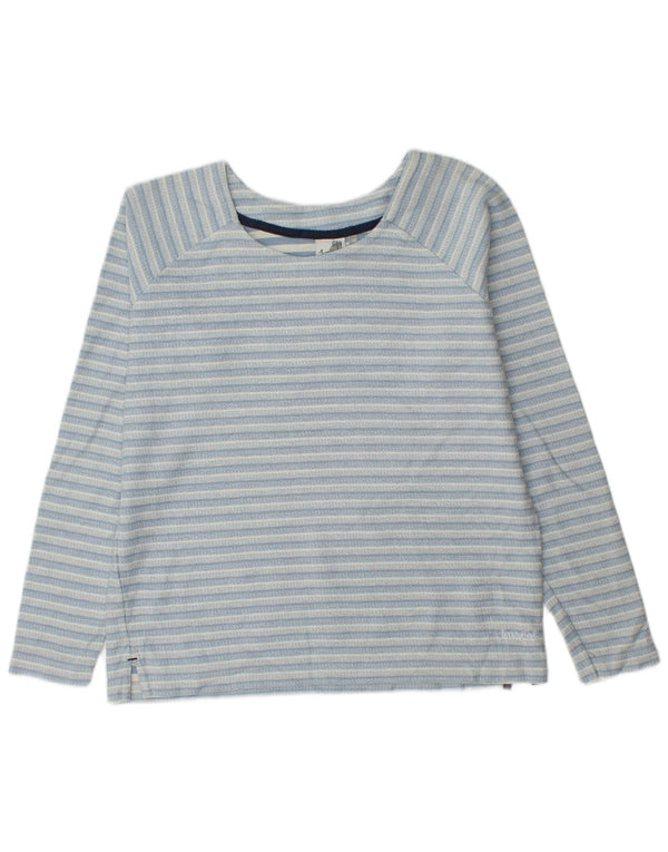 Weird Fish Damen Sweatshirt Pullover UK 14 Große blau gestreifte Baumwolle