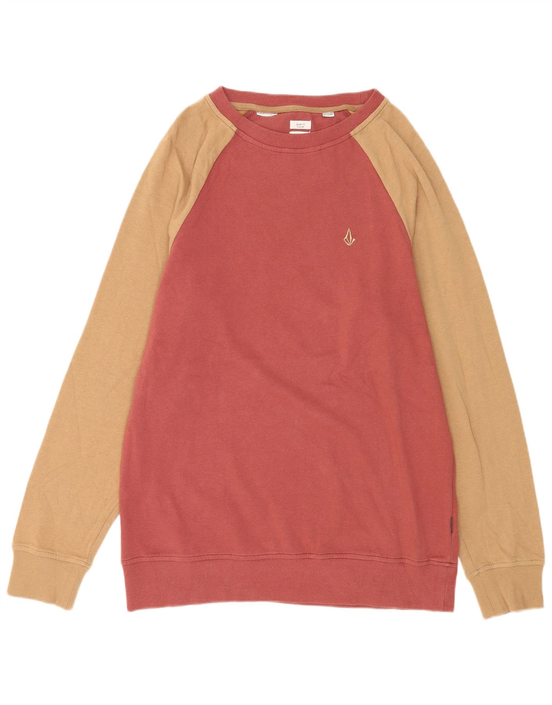 Volcom Slim Fit Herren-Sweatshirt aus mittelroter Colourblock-Baumwolle