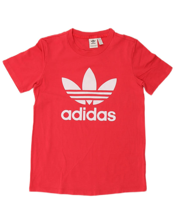 ADIDAS Damen Grafik T-Shirt Top UK 10 Small Rosa Baumwolle