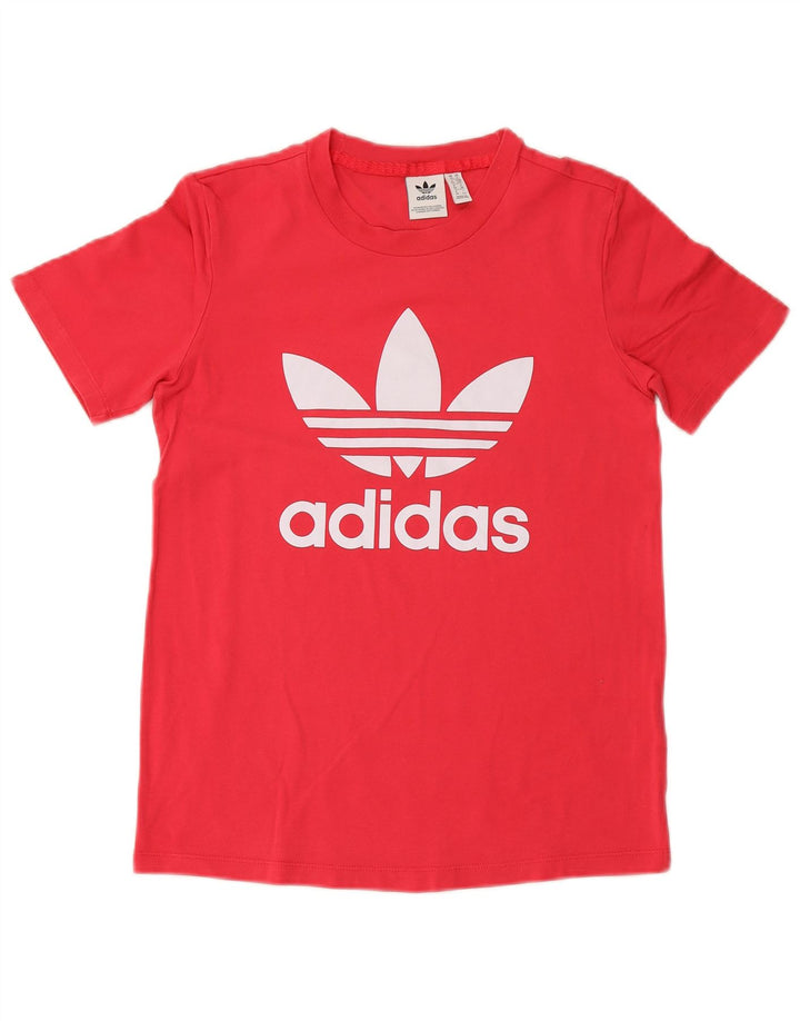 ADIDAS Damen Grafik T-Shirt Top UK 10 Small Rosa Baumwolle