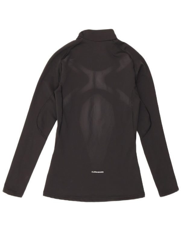 Adidas Damen Climawarm Graphic Top Langarm UK 8 Small Schwarz Nylon
