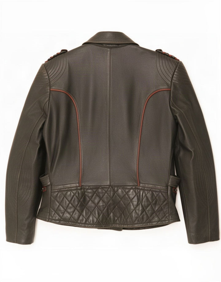 Vintage Herren Motorrad Leder Bikerjacke UK 36 Small Khaki