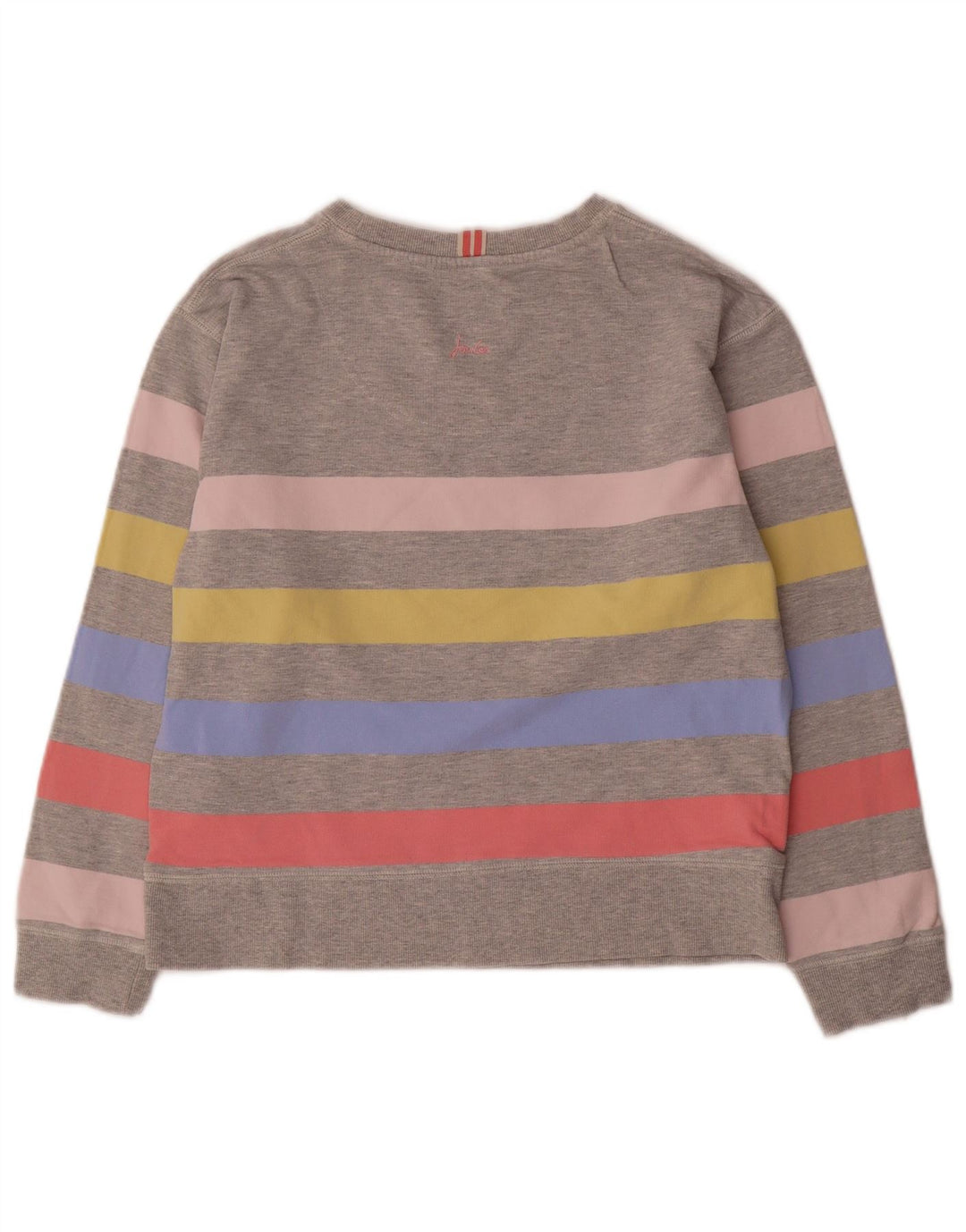 Joules übergroßer Damen-Sweatshirt-Pullover, Gr. 8, klein, grau gestreift, Baumwolle