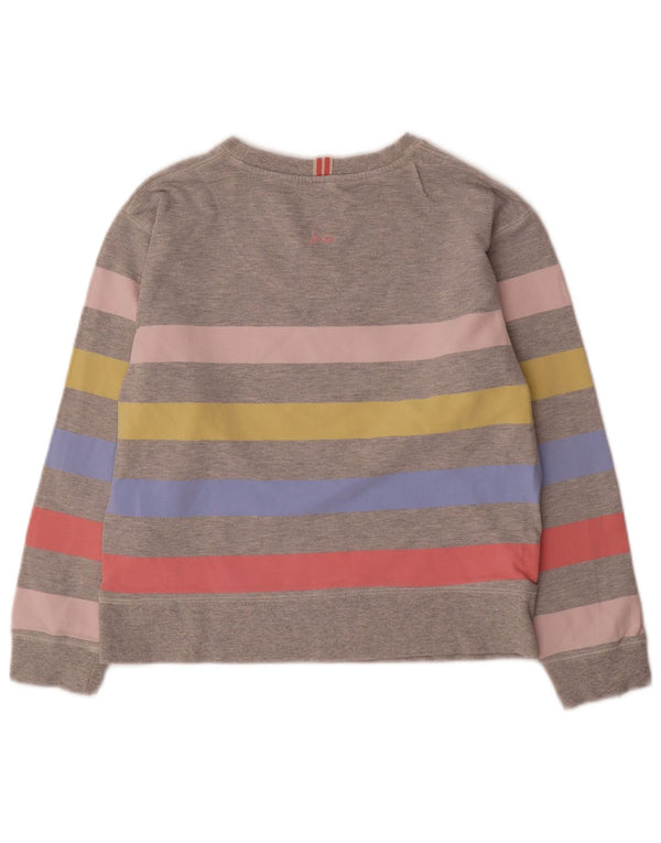 Joules übergroßer Damen-Sweatshirt-Pullover, Gr. 8, klein, grau gestreift, Baumwolle