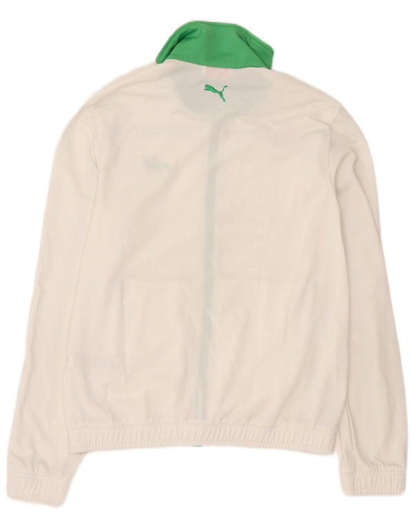 Puma Herren-Trainingsanzug-Top-Jacke, mittelweißes Farbblock-Polyester