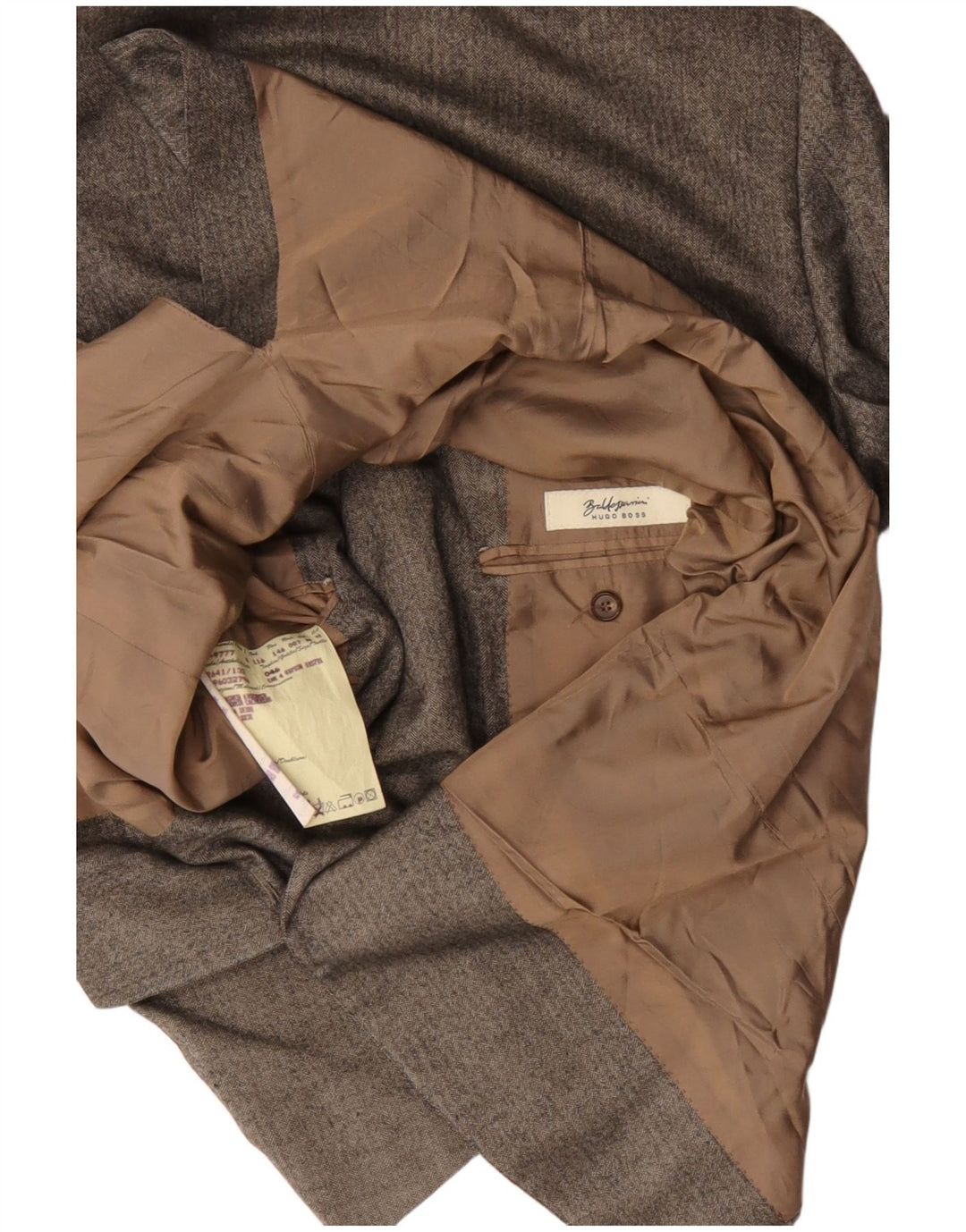 Hugo Boss Herren-Blazer mit 3 Knöpfen, EU 46, kleine grüne Herringbone-Seide