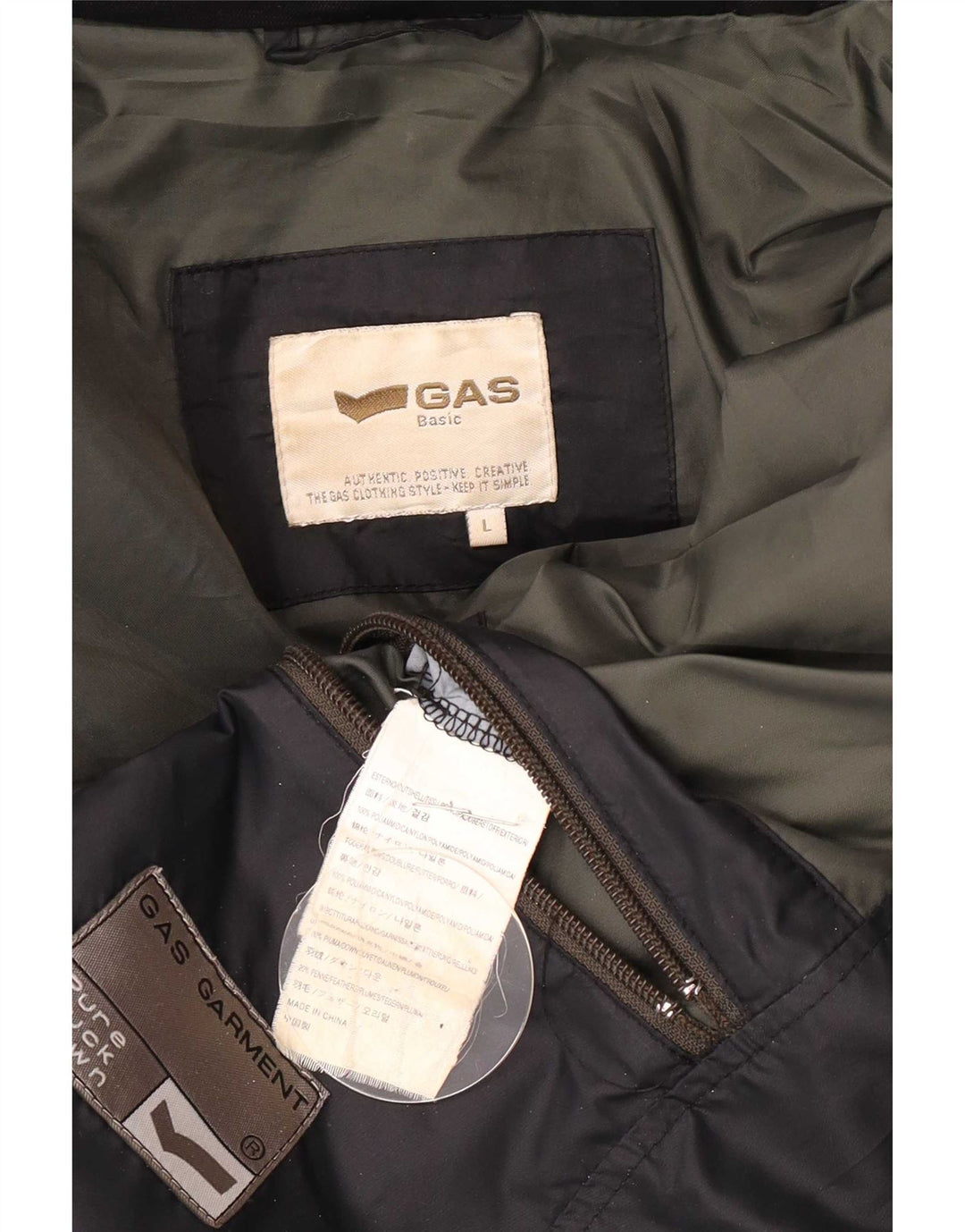 Gas Herren-Jacke mit Kapuze, gepolstert, Größe 40, Marineblau, Polyamid