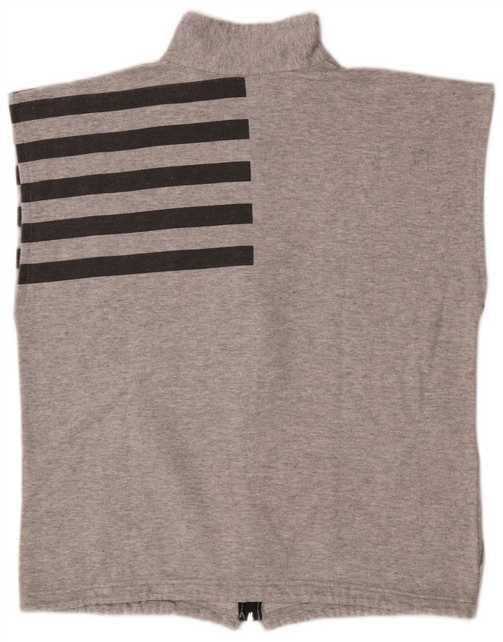 Ärmellose Trainingsjacke für Herren im Vintage-Stil, mittelgrau gestreift