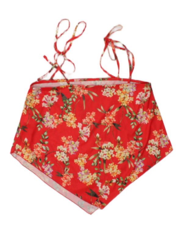Zara Damen Crop Asymmetric Cami Top UK 10 Small Red Floral Polyester