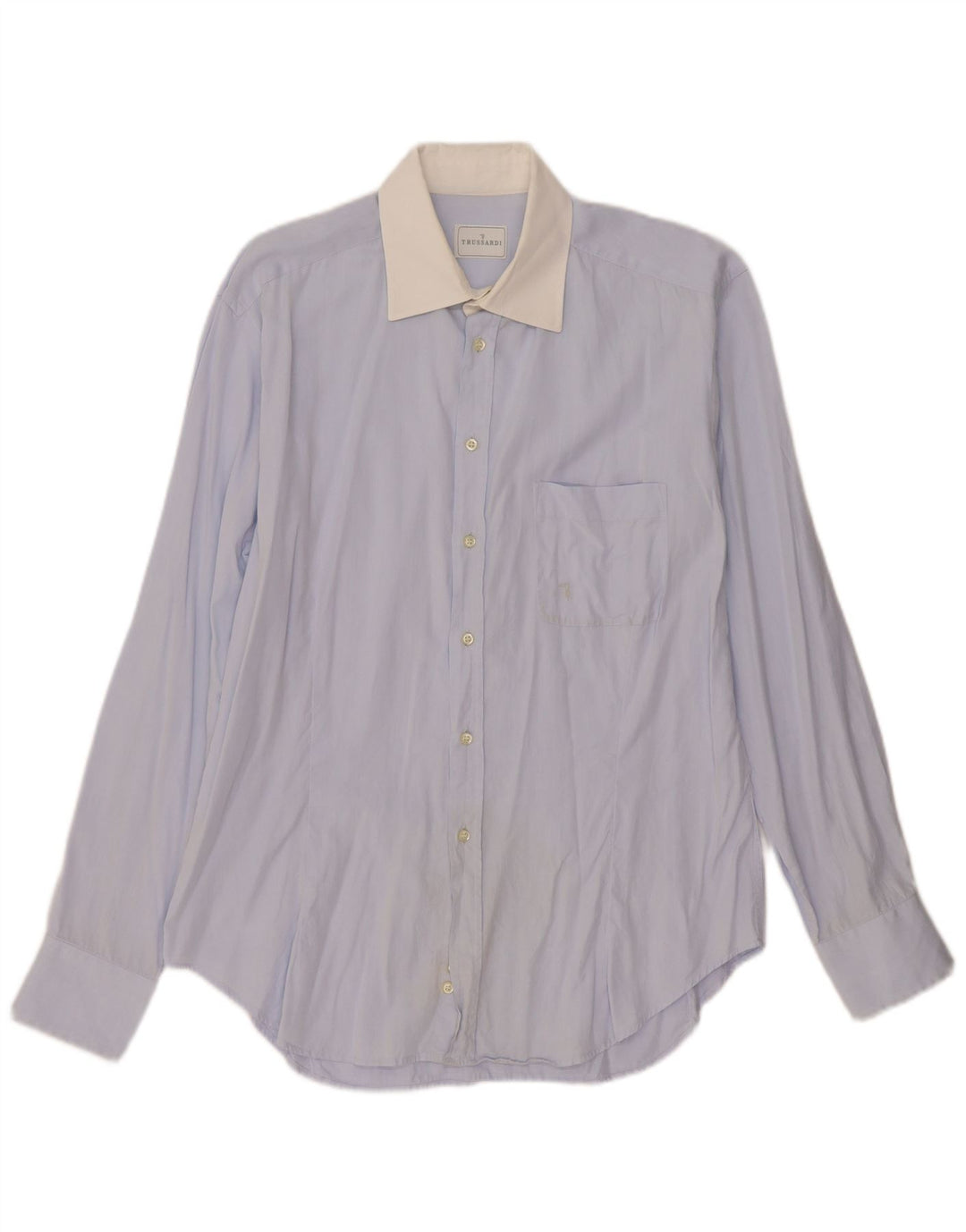 Trussardi Herrenhemd, Größe 42 16 1/2, groß, blau, Farbblock