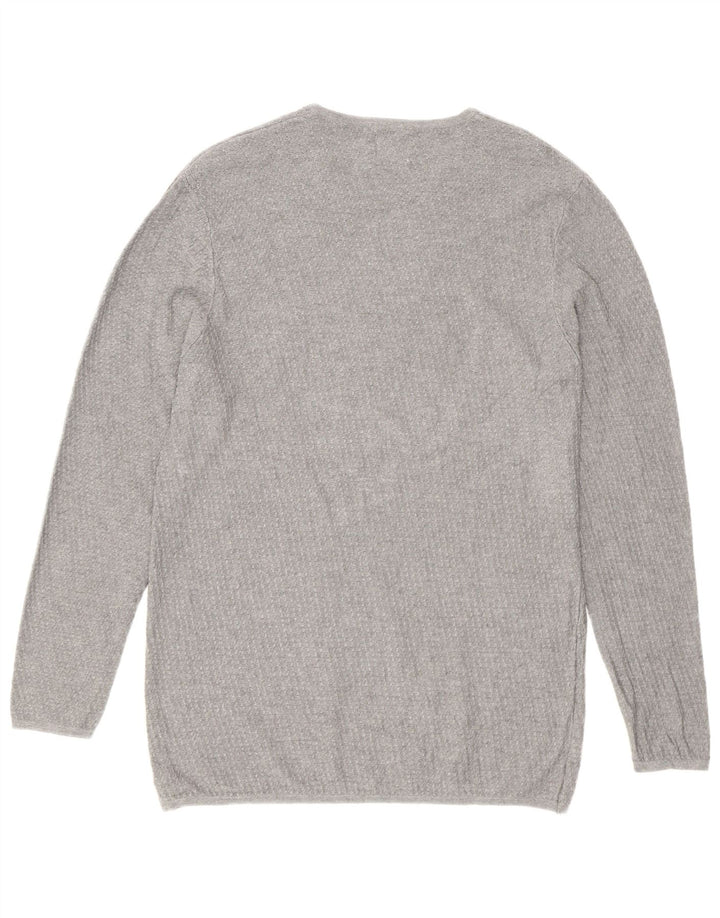 Zara Herren-Pullover mit Rundhalsausschnitt, Größe L, Grau