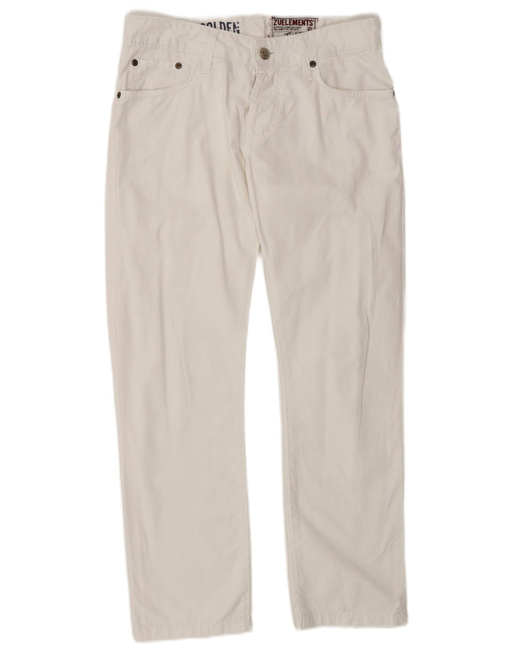 Zu Elements Damen Stretch Straight Jeans W31 L27 Weiße Baumwolle
