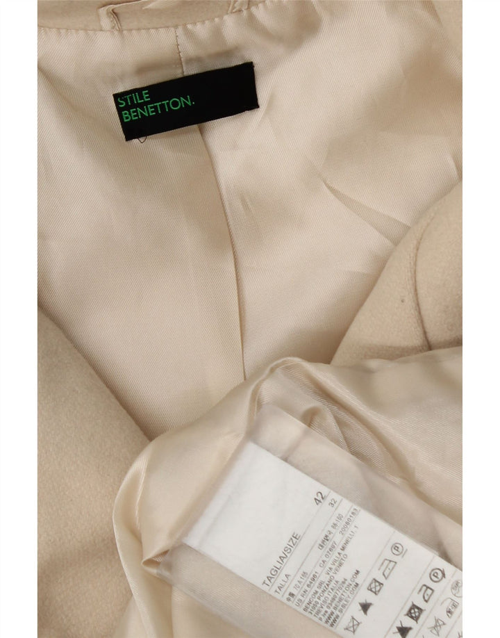 Benetton Damen Mantel IT 42 Mittelweiße Wolle