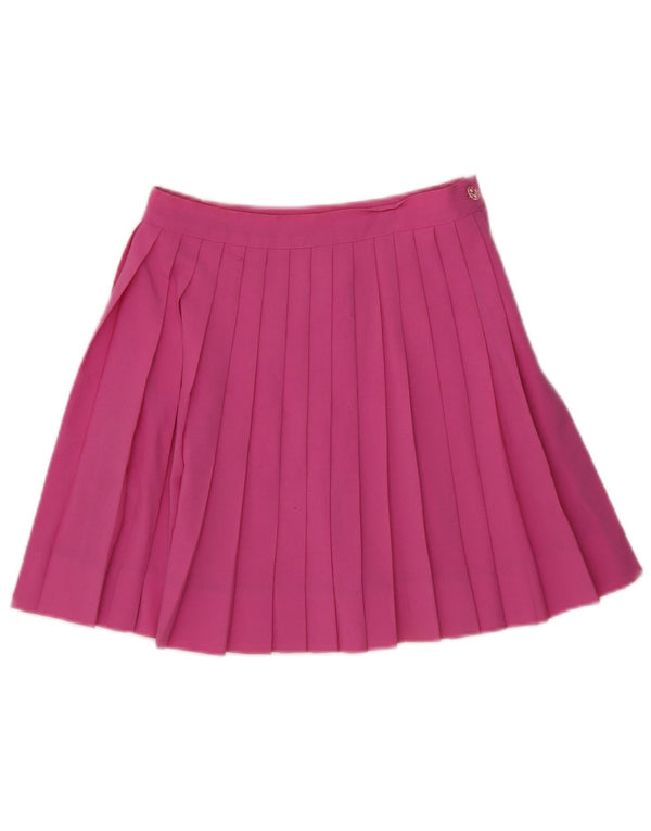 Stefanel Damen Mini-Messer-Faltenrock IT 42 Medium W25 Rosa Wolle