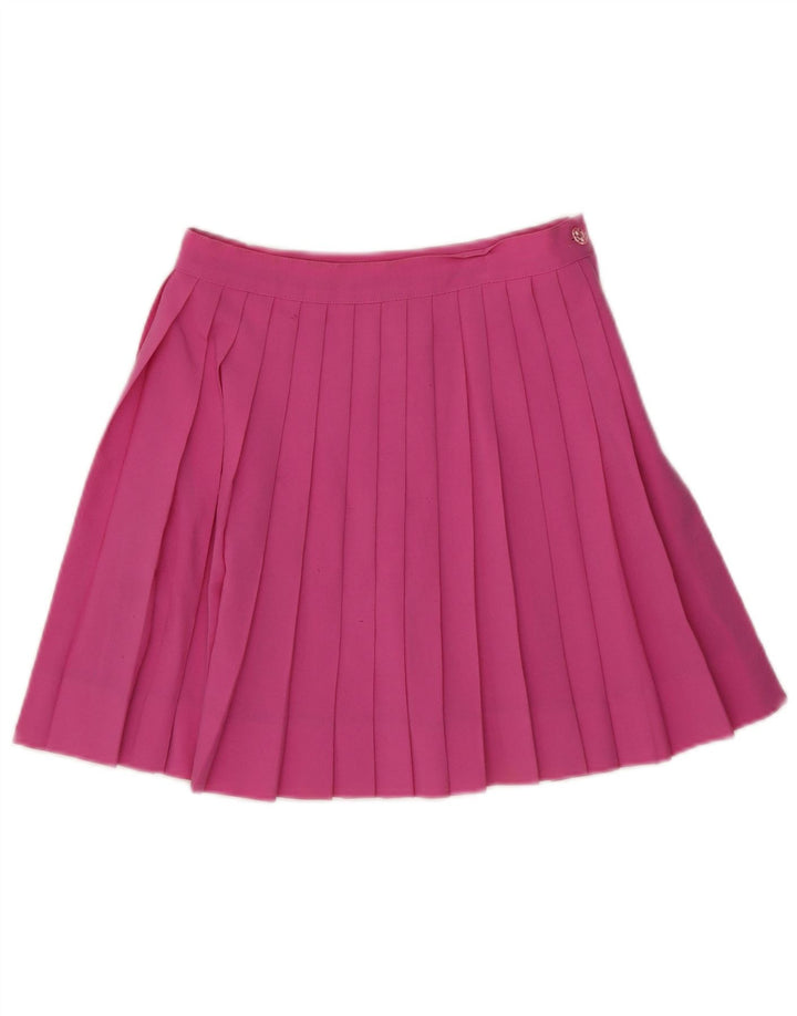 Stefanel Damen Mini-Messer-Faltenrock IT 42 Medium W25 Rosa Wolle