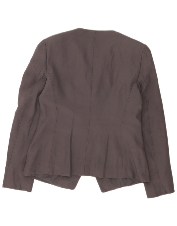 Armani Collezioni Damen 1-Knopf-Blazerjacke IT 42 Mittelschwarzes Acetat