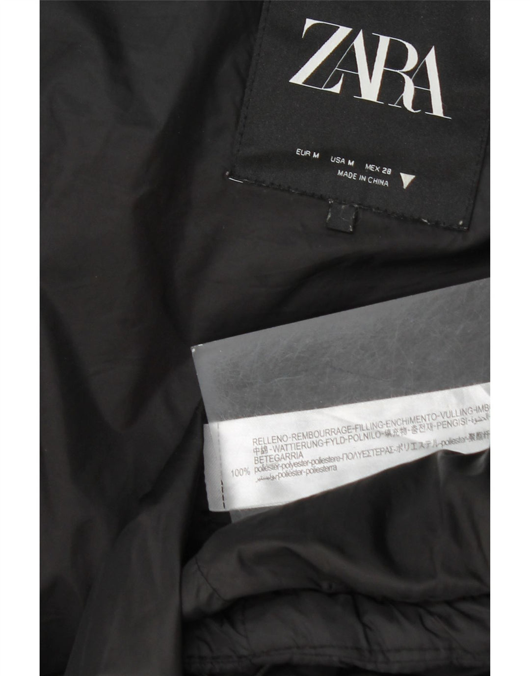 Zara Damen-Weste mit Kapuze, gepolstert, UK 14, Mittelschwarz, Polyester