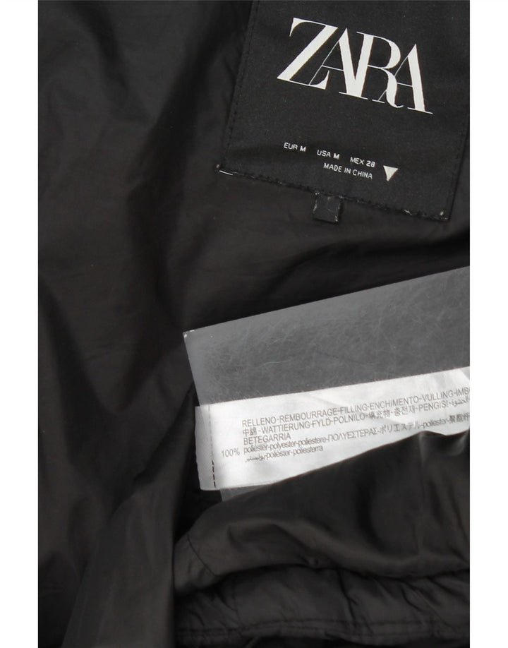 Zara Damen-Weste mit Kapuze, gepolstert, UK 14, Mittelschwarz, Polyester