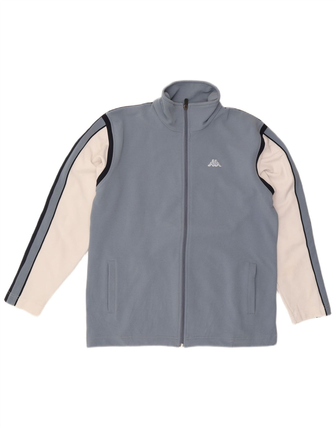Kappa Herren-Trainingsanzug-Top-Jacke aus mittelblauem Colourblock-Polyester