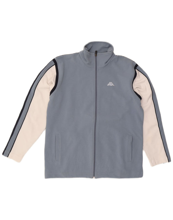 Kappa Herren-Trainingsanzug-Top-Jacke aus mittelblauem Colourblock-Polyester