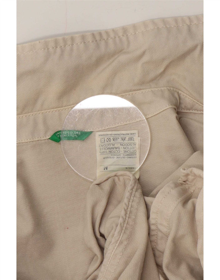 Benetton Herren Bomberjacke UK 38 Mittelbeige Baumwolle
