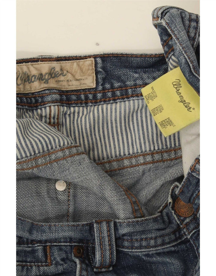 Wrangler Herren Wesley Distressed Straight Jeans W36 L32 Blaue Baumwolle