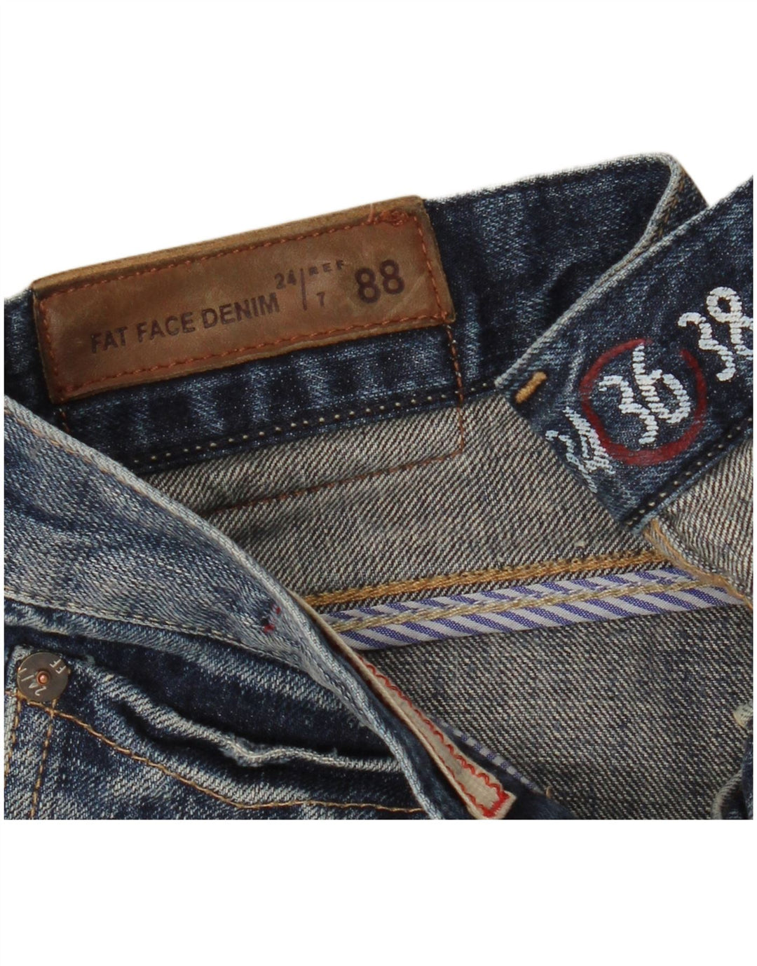 Fat Face Bootcut-Jeans für Herren, W36, L32, marineblaue Baumwolle