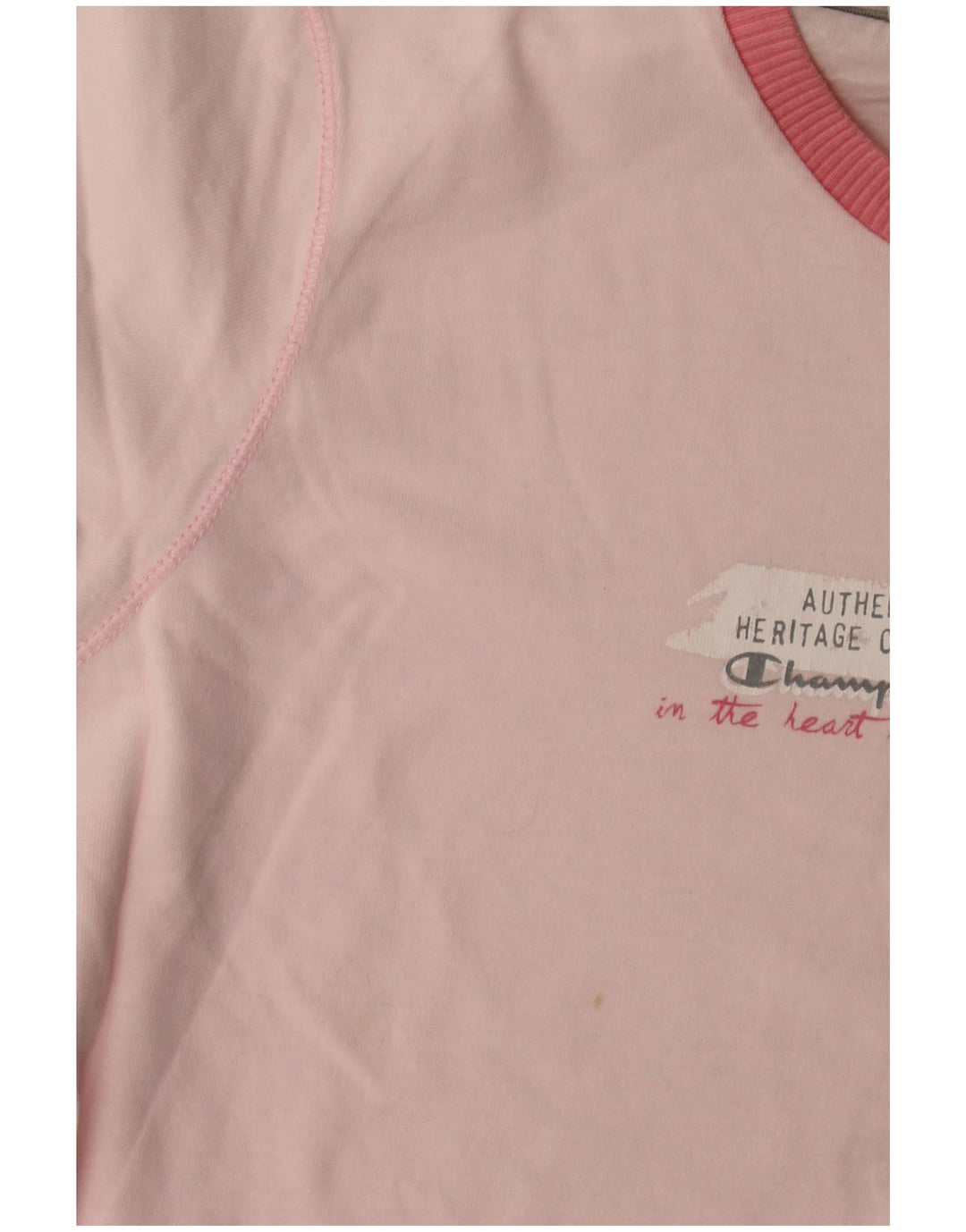 Champion Damen Heritage Classics Graphic T-Shirt Top UK 12 Mittelrosa
