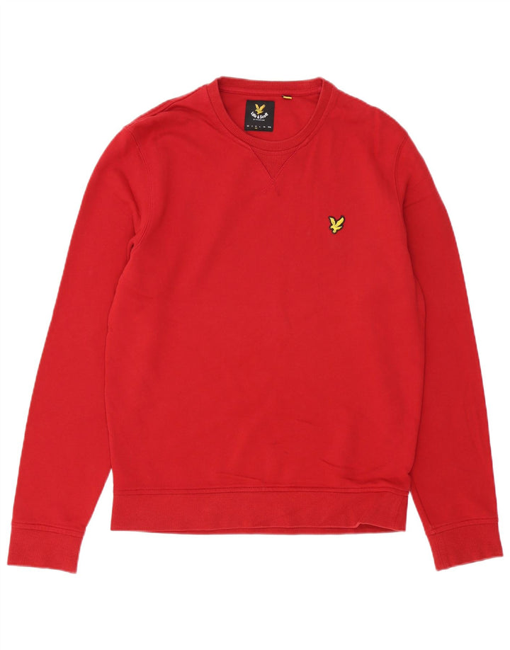 LYLE & SCOTT Herren-Sweatshirt-Pullover aus mittelroter Baumwolle