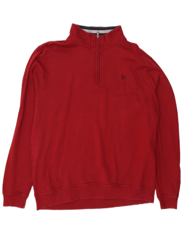 Crew Clothing Herren-Sweatshirt mit Reißverschluss am Hals, 2XL, Burgunderrot, Baumwolle