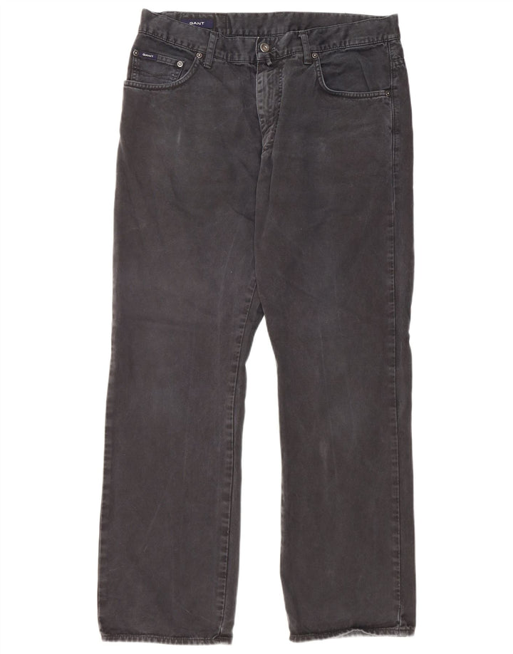 Gant Herren Straight Jeans W34 L30 Schwarze Baumwolle